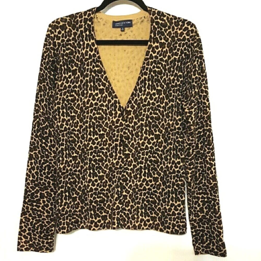 Jones New York Signature Leopard Cardigan
